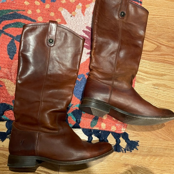 Frye mid rise brown - leather boots size 8.5 - Picture 1 of 7